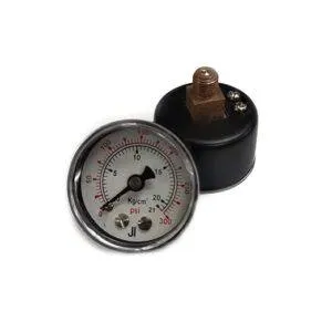 Commercial Pressure Gauge, Dial Size 1 1/2" (40 mm), Mild Steel Powder Coated Case & Brass Internals, Range 0 to 21 Kg/Cm2 with Dual Scale of 300 PSI, Direct Mounting Back Entry, Connection 1/8" BSP (M), Accuracy 2% FSD