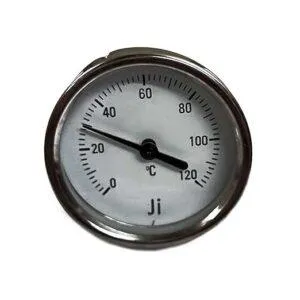 Bimetal Dial Thermometer, 2 1/2" Dial, Range 0 to 120 Deg, 6" long Stem X 10 mm OD, Horizontal Mounting, 1/2" BSP (M) Connection