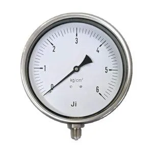 Economical Pressure Gauge, Dial Size 6" (150 mm), Stainless Steel 304 Case Crimping Type & SS Internals, Range 0 to 6 Kg/Cm2, Direct Mounting Bottom Entry, Connection 1/2" NPT (M), Accuracy 1.6% FSD