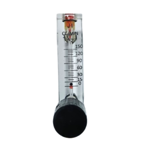 Acrylic Tube Rotameter for Nitrogen Flow meter, Range 0 to 150 CC/Min, Connection 1/4" BSP (M) at Side Top & Bottom, Control Valve Provided at Inlet