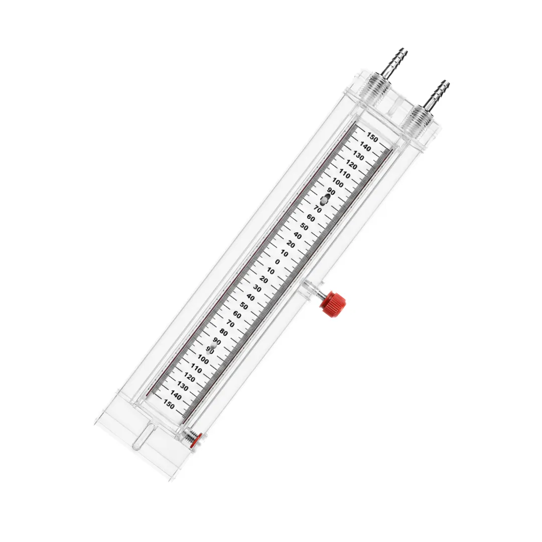 Japsin Instrumentation acrylic U-tube manometer 150-0-150 mmWC wall mounted with stainless steel nozzle for differential pressure measurement