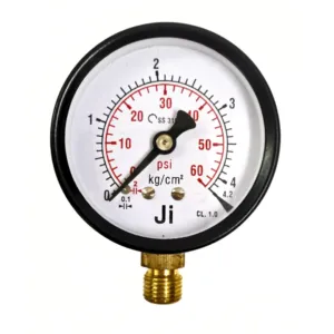 Japsin Instrumentation commercial pressure gauge 0 to 4.2 Kg cm2 60 PSI 63 mm dial bottom entry 1/4 BSP MS case brass internals