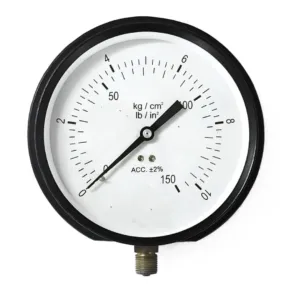 Japsin Instrumentation commercial pressure gauge 0 to 10.6 Kg cm2 150 PSI 150 mm dial bottom entry 3/8 BSP MS case brass internals