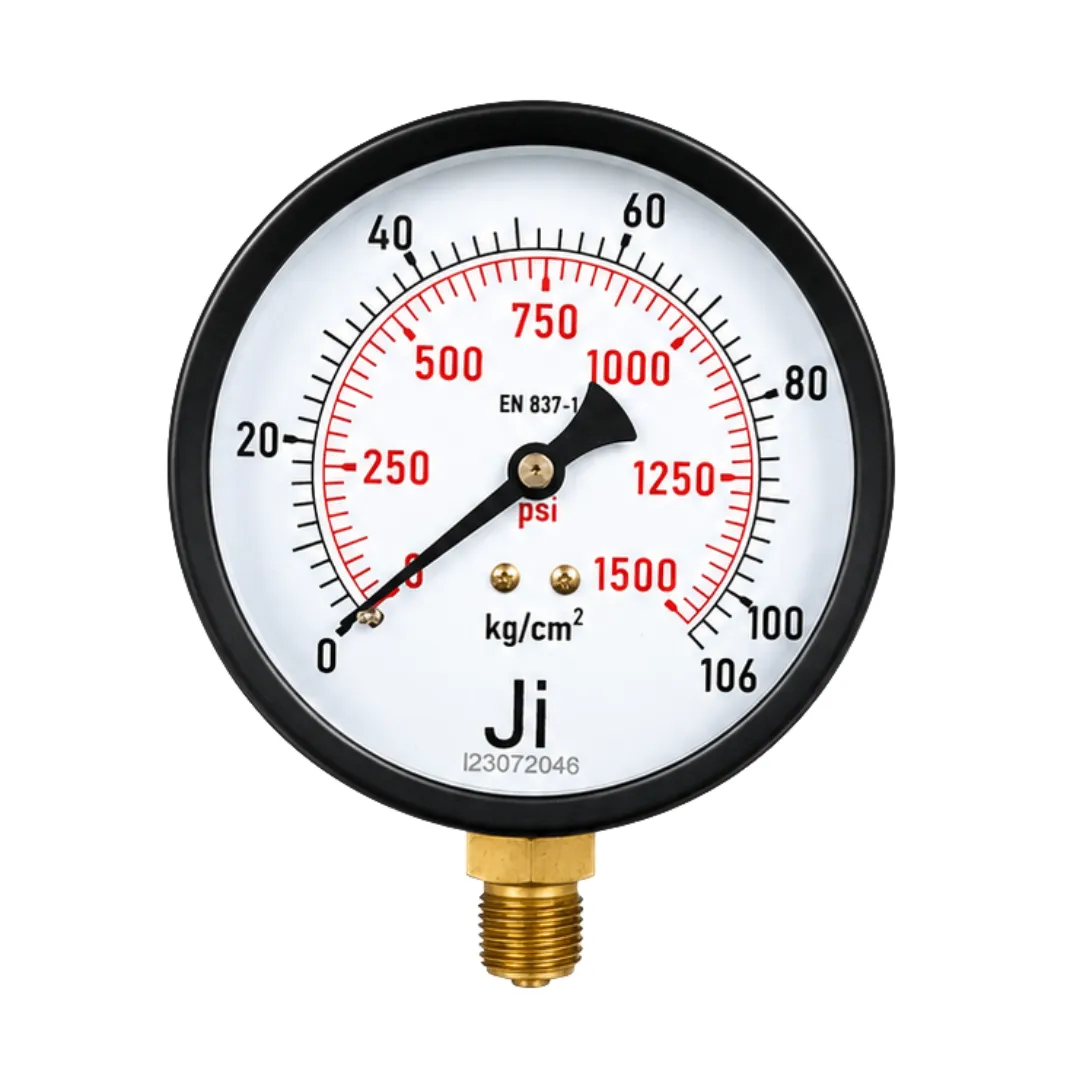 Japsin Instrumentation commercial pressure gauge 0 to 106 Kg cm2 1500 PSI 100 mm dial bottom entry 3/8 BSP MS case brass internals