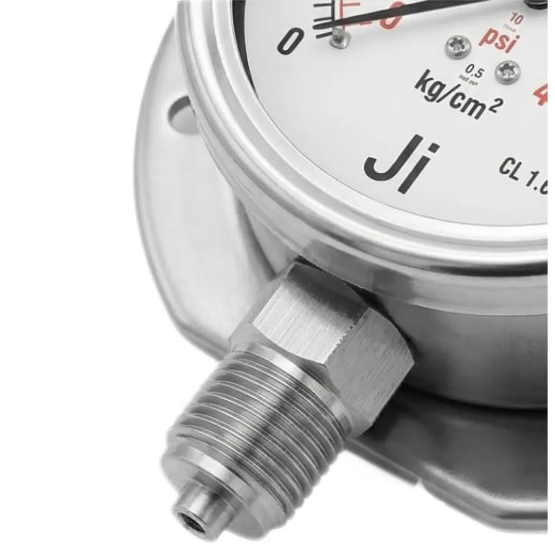100 mm liquid filled pressure gauge with 400 PSI dual scale