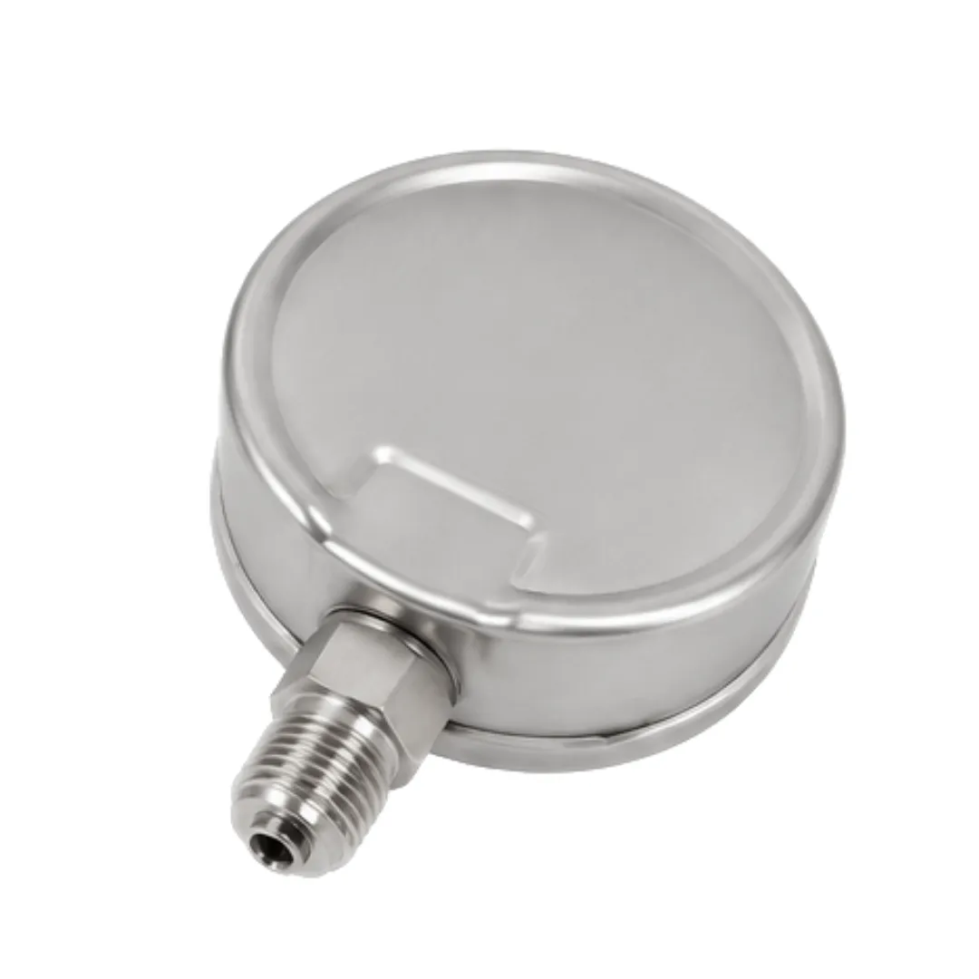 Liquid filled vacuum pressure gauge for vibration-resistant measurement