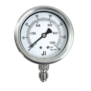 Japsin Instrumentation industrial pressure gauge 0-70 Kg/cm² 1000 PSI 63 mm dial 1/4 inch BSP bottom entry stainless steel pressure gauge