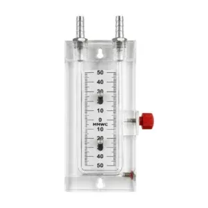 Japsin Instrumentation acrylic U-tube manometer 50-0-50 mmWC wall mounted with stainless steel nozzle for low pressure measurement