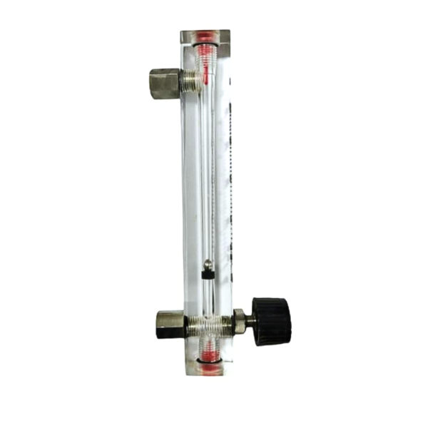 Acrylic Tube Rotameter for Nitrogen, Range 0 to 40 LPM, Connection 1/4" BSP (F) SS at Side Top & Bottom with Control Valve- JI-ATR-2 2