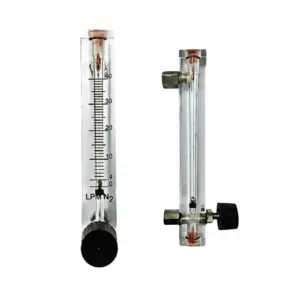 Japsin Instrumentation acrylic tube rotameter for nitrogen 0-40 LPM with stainless steel BSP female side connections and control valve for gas flow measurement