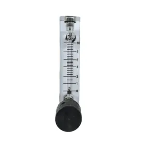 Japsin acrylic tube rotameter for oxygen flow 0-10 LPM with 1/4 inch BSP stainless steel side connection and control valve