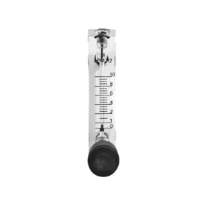 Japsin Instrumentation acrylic tube rotameter for hydrogen H2 0 to 10 LPM flow meter 1/4 inch BSP stainless steel side top bottom connection with control valve