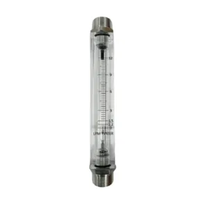 Japsin Instrumentation acrylic tube rotameter for water flow 0-12 LPM with 1 inch NPT male stainless steel top and bottom connections
