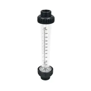 Plastic threaded water rotameter 240 to 2400 LPH with 3/4 inch BSP male connection and SS 316L float