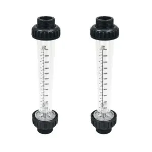 Plastic threaded water rotameter 240 to 2400 LPH with 3/4 inch BSP male connection and SS 316L float