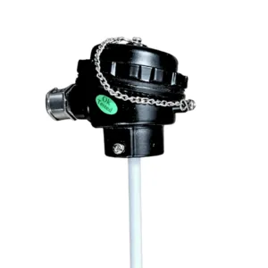 Japsin Instrumentation Pt-100 3 wire RTD sensor with head assembly 300 mm stainless steel probe 5 mm OD range -50 to 400 degree Celsius