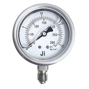 Japsin Instrumentation industrial pressure gauge 0-21 Kg/Cm2 300 PSI 63 mm dial SS304 bayonet case SS316L wetted parts 1/4 inch BSP bottom entry