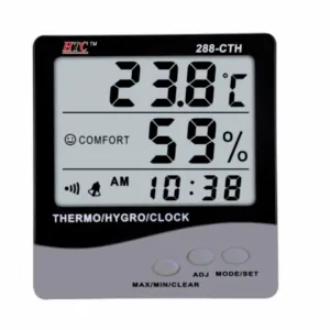 HTC 288-CTH Digital Hygro Thermometer with temperature and humidity display and large LCD
