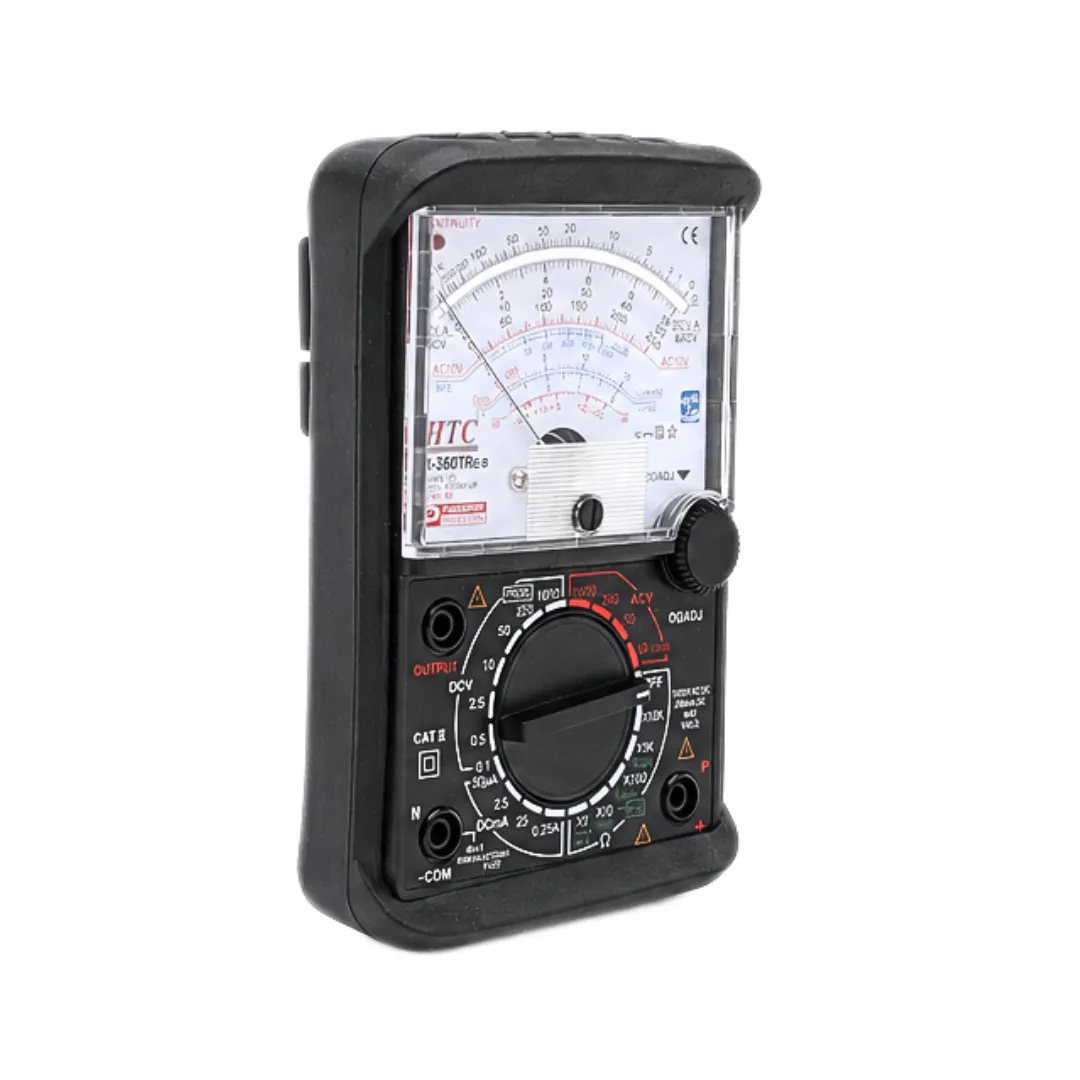 HTC 360 TREB analog multimeter with mirror scale and multiple measurement ranges