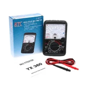 HTC 360 TREB analog multimeter with mirror scale for voltage current resistance and electrical testing applications