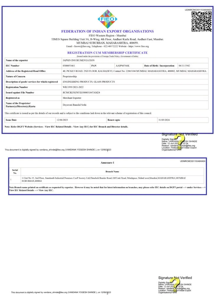 FIEO - REGISTRATION-CUM-MEMBERSHIP CERTIFICATE 23-24