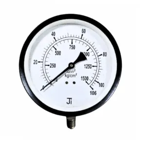Japsin Instrumentation commercial pressure gauge 0 to 106 Kg cm2 1500 PSI 150 mm dial bottom entry 3/8 BSP MS case brass internals