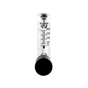 Japsin Instrumentation acrylic tube rotameter for CO2 flow 0-300 ML per minute with 1/4 inch BSP stainless steel connections and control valve