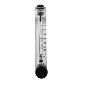 Japsin Instrumentation acrylic tube rotameter for air flow meter 0 to 150 LPM 1/4 inch BSP rear top and bottom connection inlet control valve
