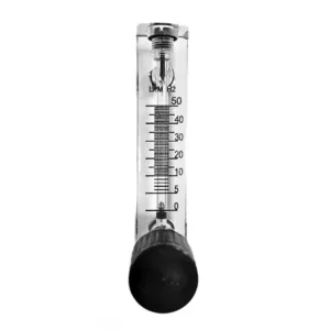 Japsin Instrumentation acrylic tube rotameter for hydrogen H2 0 to 50 LPM flow meter 1/4 inch BSP stainless steel side top bottom connection with control valve