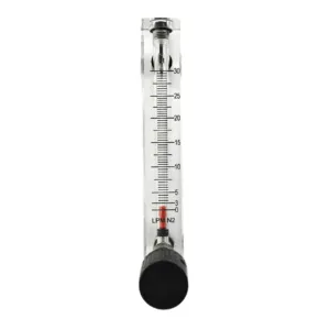 Japsin Instrumentation acrylic tube rotameter for nitrogen flow 0-30 LPM with 1/4 inch BSP stainless steel side connection and control valve