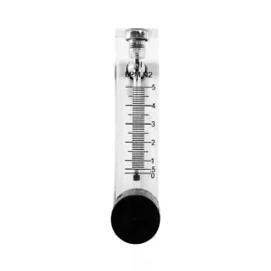 Japsin Instrumentation acrylic tube rotameter for nitrogen flow 0-5 LPM with 1/4 inch BSP stainless steel side connection and control valve