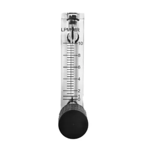 Japsin Instrumentation acrylic tube rotameter for air flow meter 0 to 10 LPM 1/4 inch BSP rear top and bottom inlet outlet connection with inlet control valve