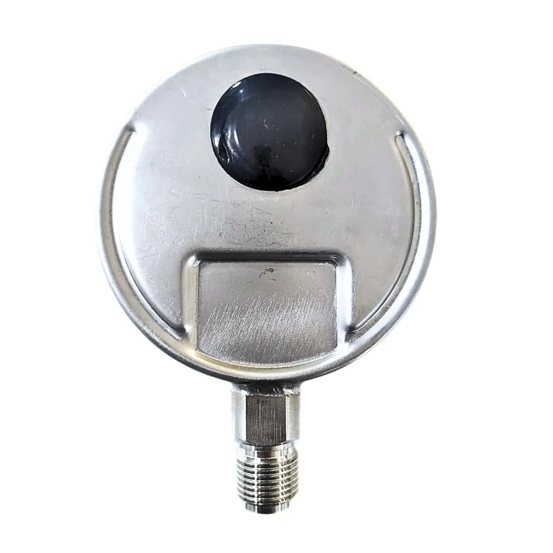Industrial Pressure Gauge Glycerin Filled, 4" (100 mm) Dial, Range 0 to 56 Bar with Dual Scale of 800 PSI, Direct Mounting Bottom Entry, 1/2" BSP (M) Connection, SS Case & SS Wetted Parts (Case Bayonet Type) - Image 2