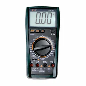 HTC DM-92 1999 Count Digital Multimeter with Backlit LCD and Manual Range