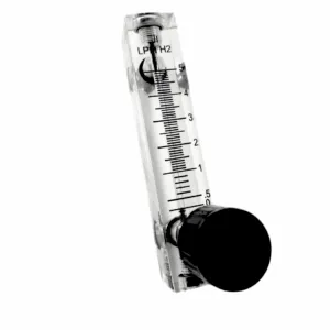 Japsin Instrumentation acrylic tube rotameter for hydrogen H2 0 to 5 LPM flow meter 1/4 inch BSP stainless steel side top bottom connection with control valve