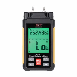HTC MS-02 Mini Moisture Meter 0–57% with Temperature and Humidity