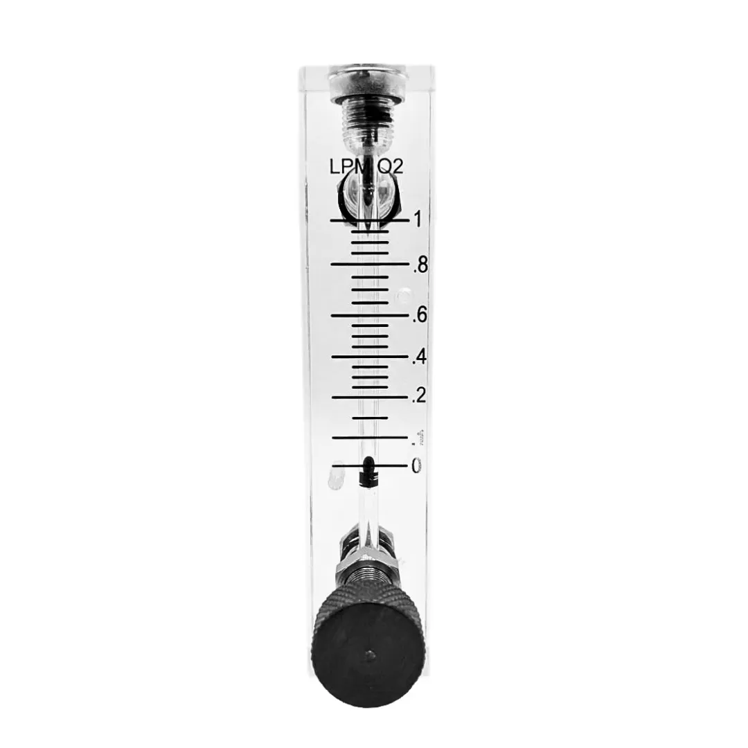 Japsin Instrumentation acrylic tube rotameter for oxygen O2 flow 0-1 LPM with stainless steel side BSP connections and control valve for precise gas measurement