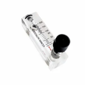 Japsin Instrumentation acrylic tube rotameter for nitrogen flow 0-200 CC per minute with 1/4 inch stainless steel nozzle connections and control valve