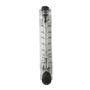 Japsin Instrumentation acrylic tube rotameter for air flow meter 0 to 300 LPM 0 to 18000 LPH dual scale 1/2 inch BSP stainless steel side top and bottom connection with control valve