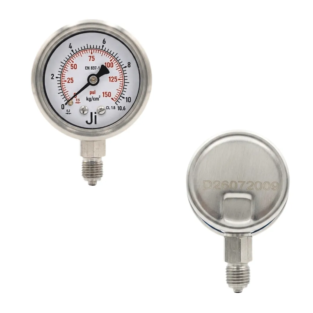 Japsin Instrumentation economical pressure gauge 0-10.6 kg/cm² 150 PSI with 2 inch dial bottom entry and stainless steel case for industrial pressure measurement