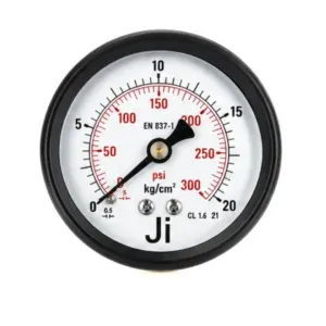 Japsin Instrumentation commercial pressure gauge 0 to 21 Kg cm2 300 PSI 50 mm dial back entry 1/8 BSP MS case brass internals