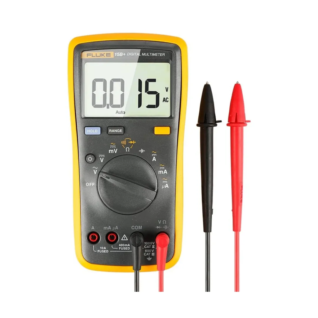 Fluke 15B+ Digital Multimeter CAT III 600V Reliable Industrial Testing Meter