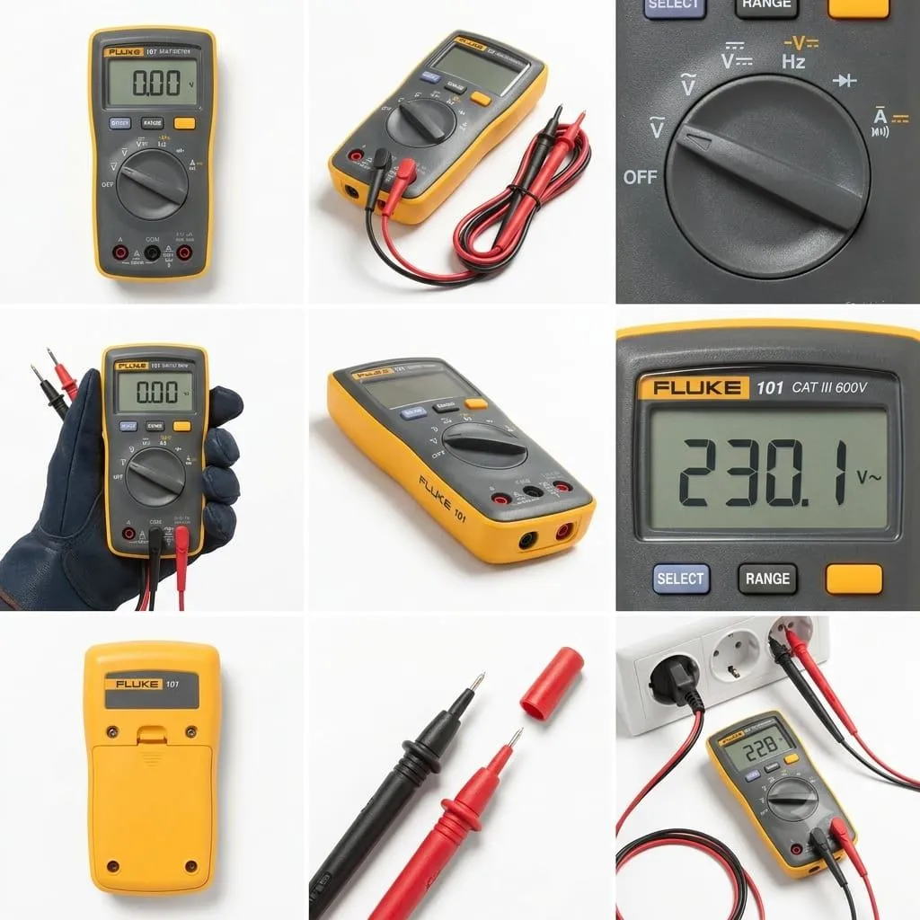 Fluke 101 Digital Multimeter 6000 Counts CAT III 600V Compact Handheld Electrical Tester