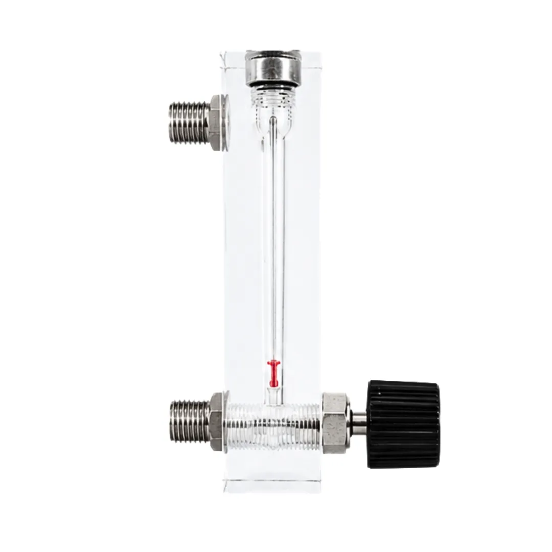 Acrylic Tube Rotameter For Nitrogen Flow 0-300 ML/Min 1/4 Inch BSP SS Connection with Control Valve