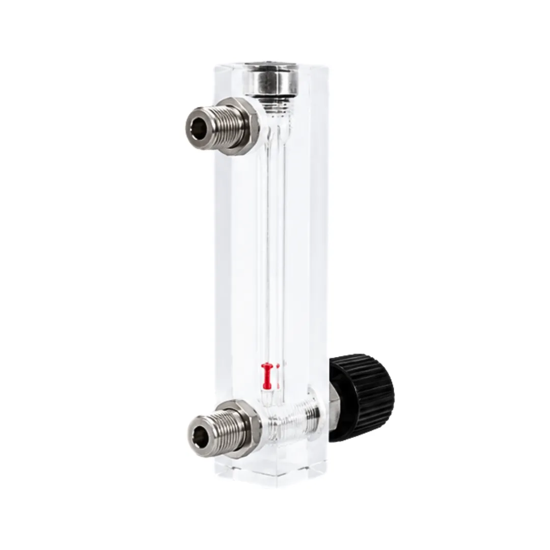Acrylic Tube Rotameter For Nitrogen Flow 0-300 ML/Min 1/4 Inch BSP SS Connection with Control Valve