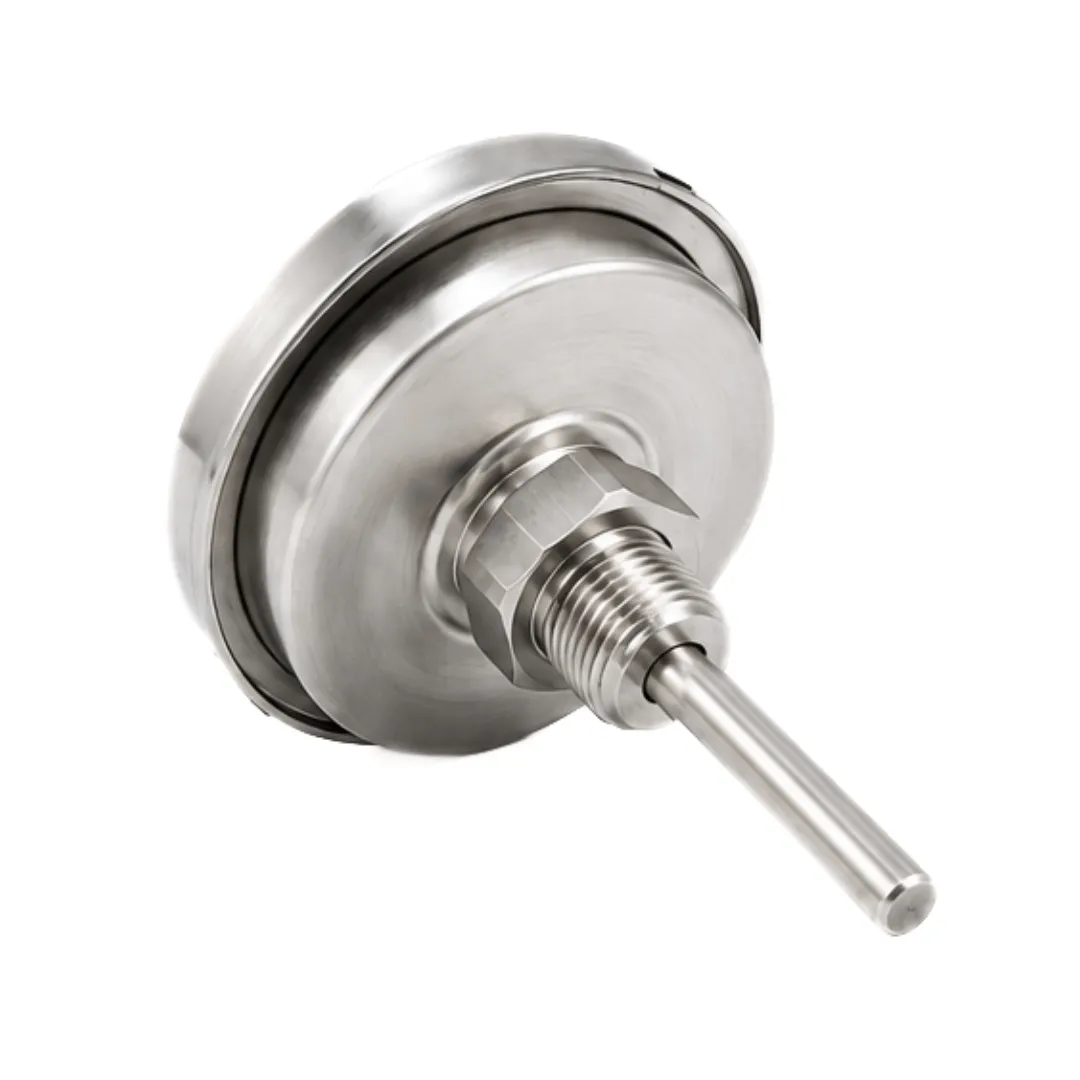 Japsin Instrumentation bimetal dial thermometer 2.5 inch dial 0 to 120 degree Celsius back entry 2 inch stainless steel stem 1/2 inch BSP male connection with SS case and SS wetted parts