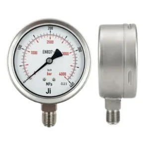 Japsin Instrumentation 4 Inch 4000 Bar Industrial Pressure Gauge with 400 MPa Dual Scale
