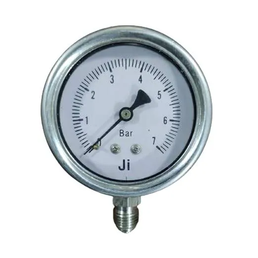 Industrial Pressure Gauge, Dial Size 2 1/2" (63 mm), Range 0 to 7 Bar Single Scale, Direct Mounting Bottom Entry, Connection 1/4" BSP (M), Stainless Steel 304 Case Bayonet Type, SS 316 L, Accuracy 1% FSD