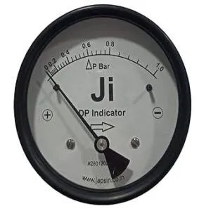 Magnetic Differential Pressure Gauge 4" Dial, Back Mounting 1/4" NPT (F), Range 0 to 1 Bar Static Pressure 50 bar