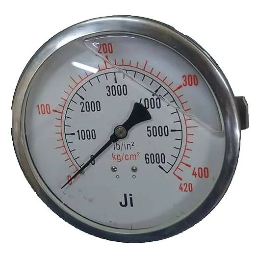 Industrial Pressure Gauge, Dial Size 6" (150 mm), Stainless Steel 304 Case Bayonet Type & SS 316L Internals, Range 0 to 420 Kg/Cm2 with Dual Scale of 6000 PSI, Bracket Mounting Back Entry, Connection 1/2" BSP (M), Accuracy 1% FSD